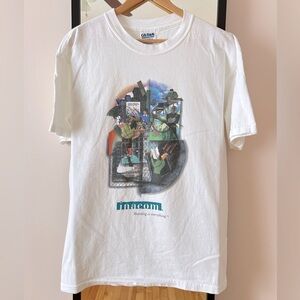 Vintage 90s Y2K Inacom Tech Computer Tee Shirt Gildan IBM Apple